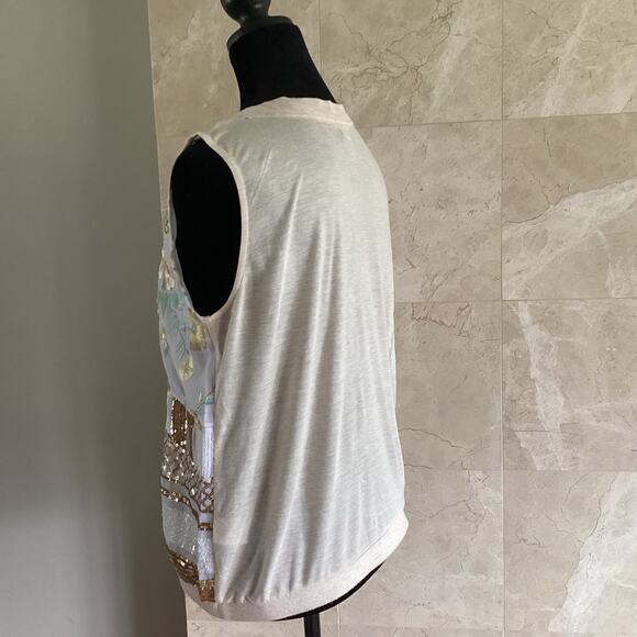 Tiny Anthropologie Jessika Top - M Sequin Patchwork Cottagecore Christmas Party - Picture 6 of 10